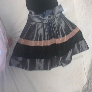 S.L. Fashions Black and Silver A-Line Skirt